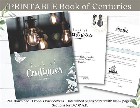Book Of Centuries Printable