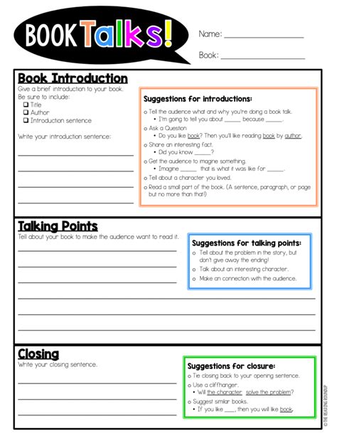 Book Talks Lesson Plan