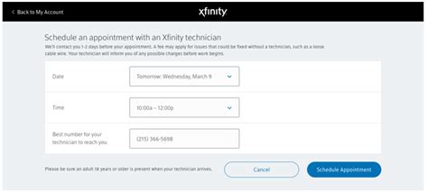 book xfinity appointment