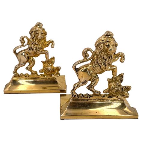 Bookends Lion Brass