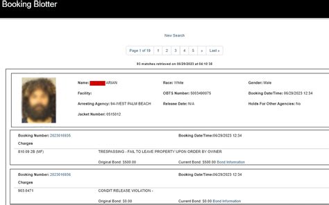 booking blotter wpb fl