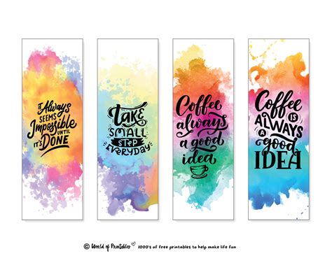 Bookmark Ideas With Quotes Printable