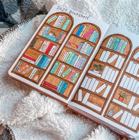 Track your reading progress with a bookshelf bullet journal.