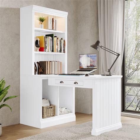Bookshelf With Attached Desk