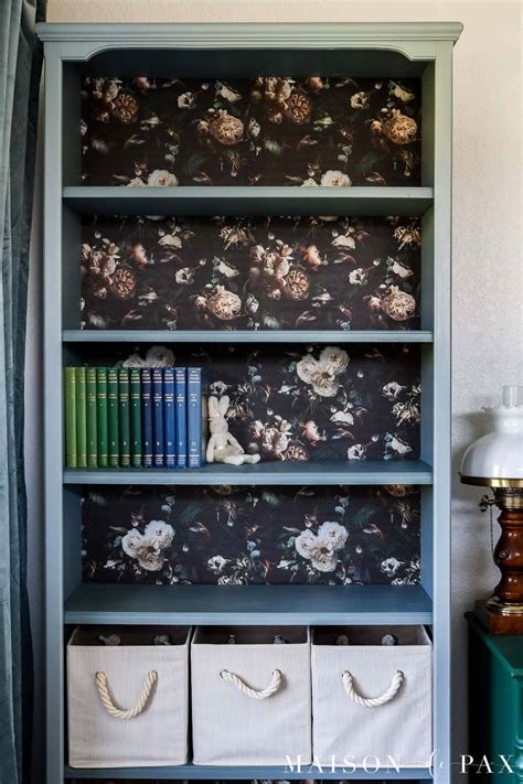 Bookshelf With Wallpaper Backing