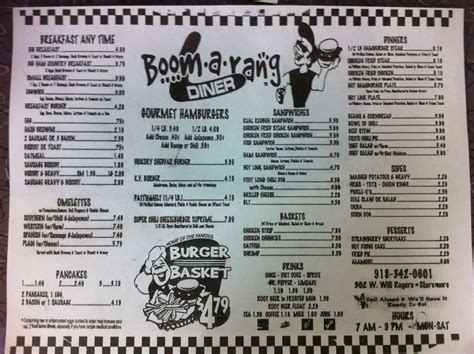 Boomerang Menu Moore Ok