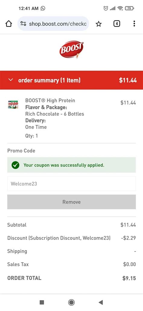 Boost Promo Code Food