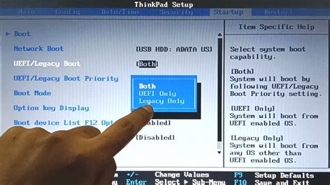 boot menu for lenovo thinkpad