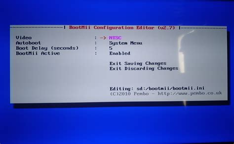 Wii BootMii Menuの設定を変えられる自作ソフトBootMii Config Editor紹介