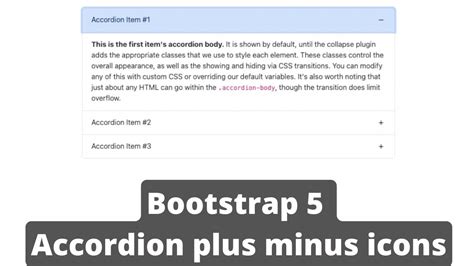 bootstrap 4 accordion with plus minus