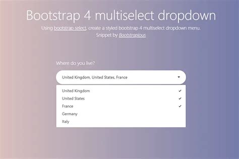 bootstrap 4 dropdown multiselect