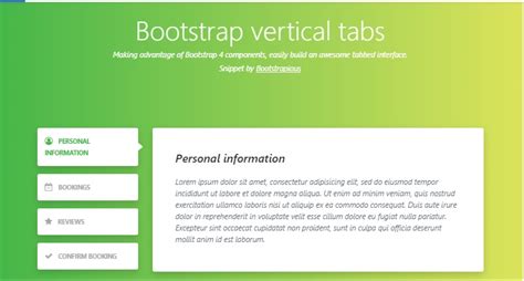 bootstrap 4 tabs