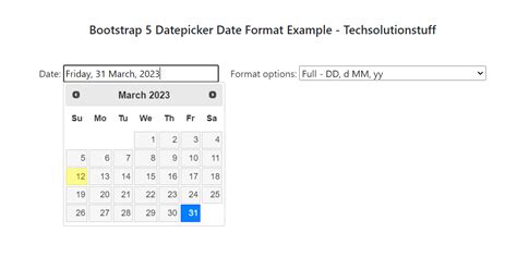 Bootstrap 5 Date