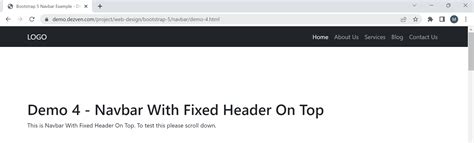 Bootstrap 5 Fixed Navbar