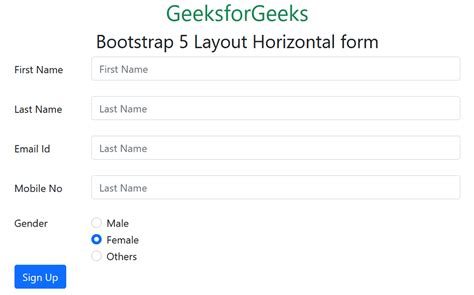 Bootstrap 5 Horizontal Form
