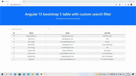 bootstrap 5 table search filter