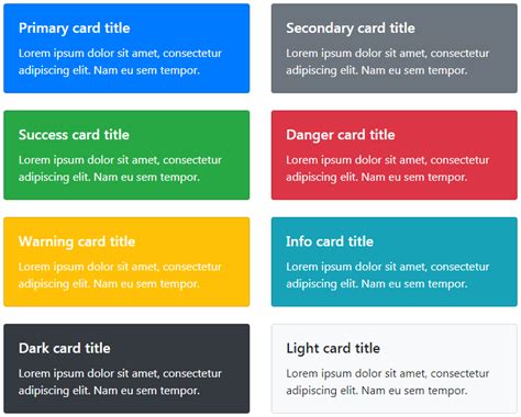 bootstrap card colors theme