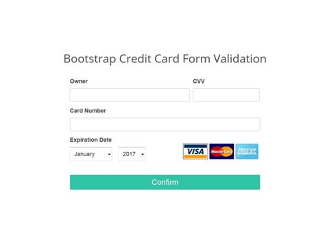 bootstrap credit card form validation