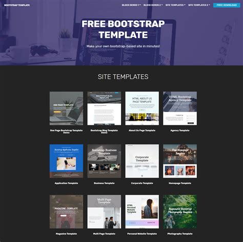 bootstrap css templates free