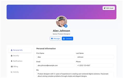 Bootstrap Dashboard User Profile