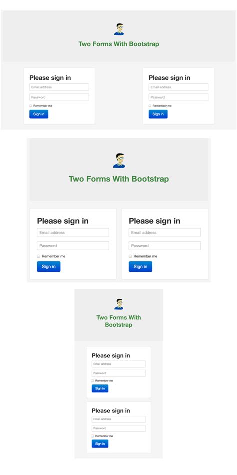 bootstrap form side by side