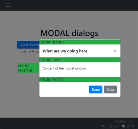 bootstrap modal dialog
