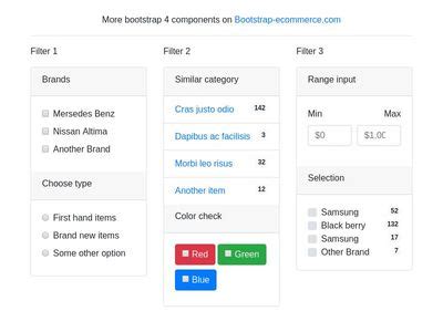 Bootstrap Sidebar Filter