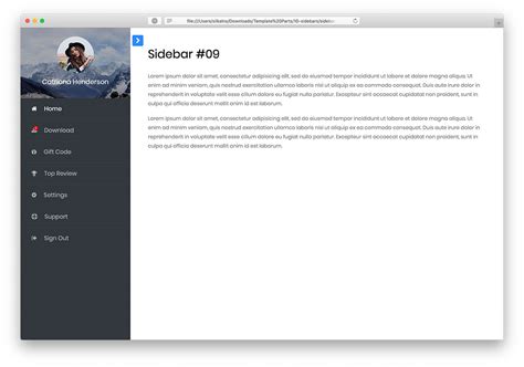 Bootstrap Sidebar Html Template