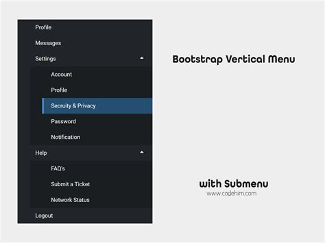 Bootstrap Sidebar Submenu Example