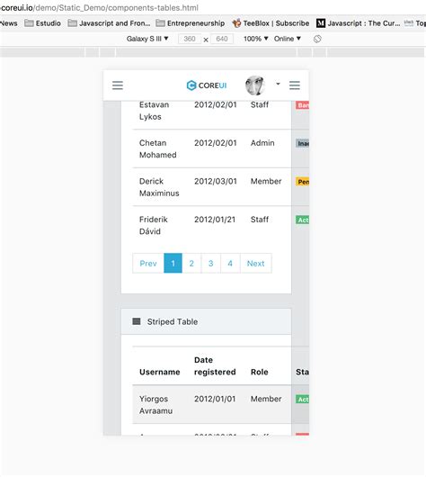 bootstrap table responsive in mobile view