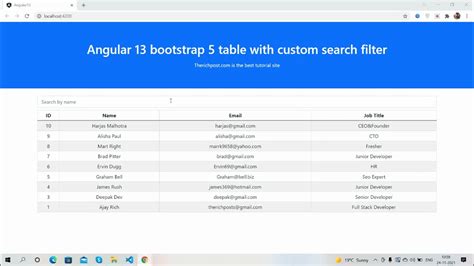 bootstrap table search filter codepen