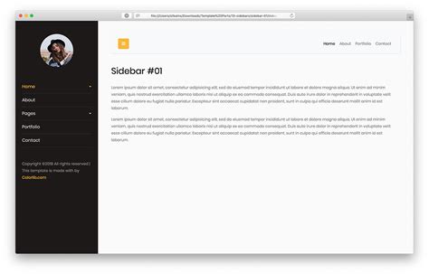 Bootstrap Template Sidebar