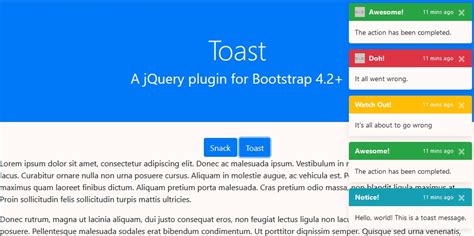 bootstrap toast notification example