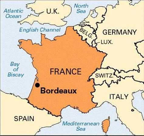 bordeaux on the map