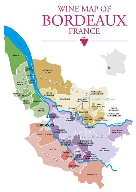 bordeaux wine region map france