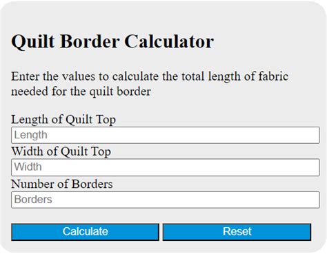 Border Quilt Calculator