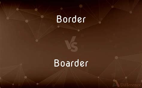 Border Vs Boarder Worksheet
