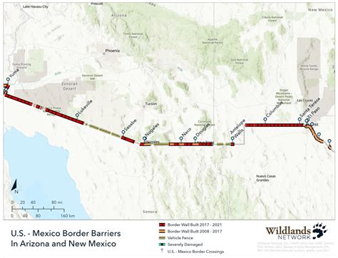 Border Wall Arizona Map