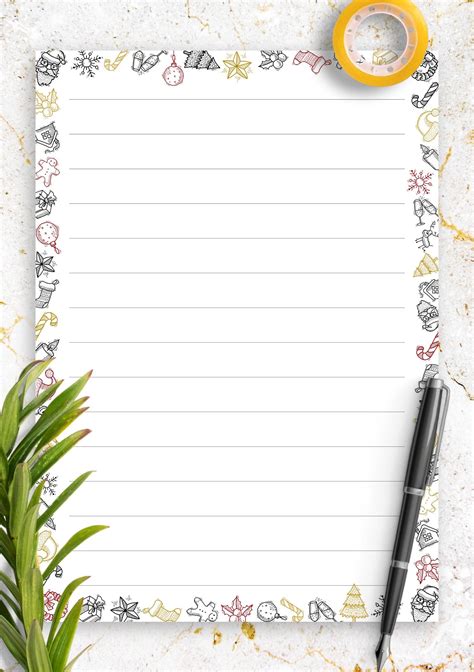 Bordered Paper With Lines