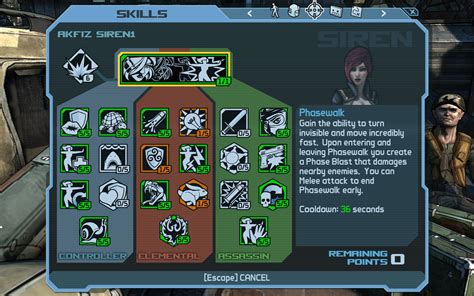 borderlands 1 skill tree