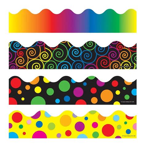 Poppin’ Pattern Spring Flower Bulletin Board Borders Discontinued