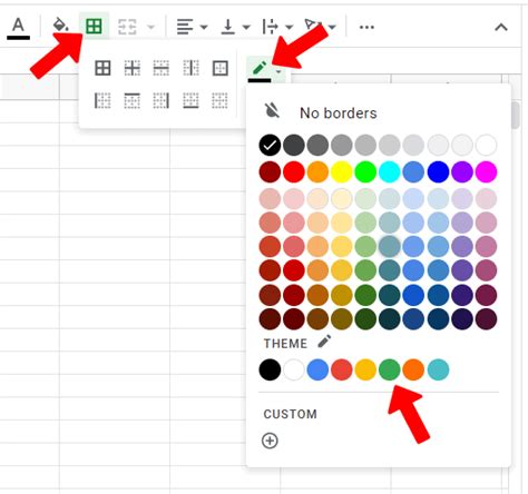 Borders In Google Sheets
