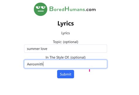 bored humans lyric generator
