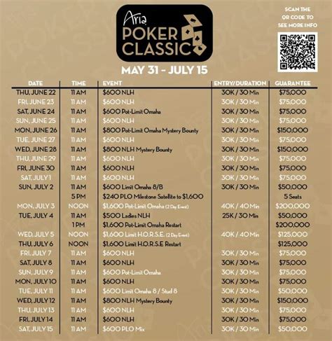 borgata poker tournaments schedule 2023