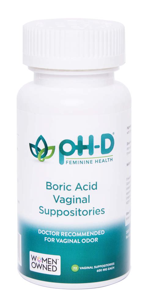 Boric Acid Vaginal Suppositories 30 Count (600mg) + 7 Applicators
