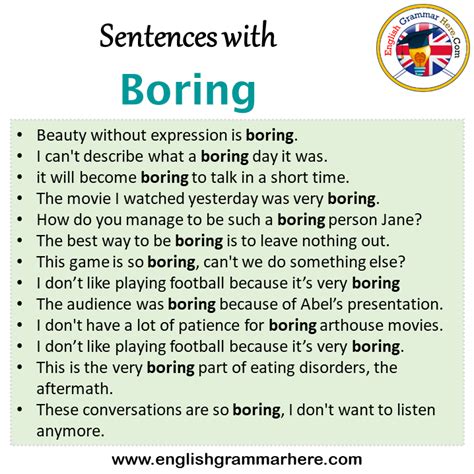 boring example sentence