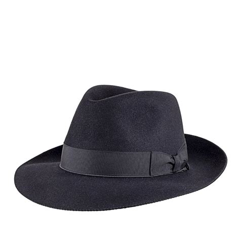 borsalino classic fedora hat black