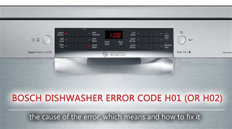 Bosch Dishwasher Silence Plus 50 Dba Error Code H01