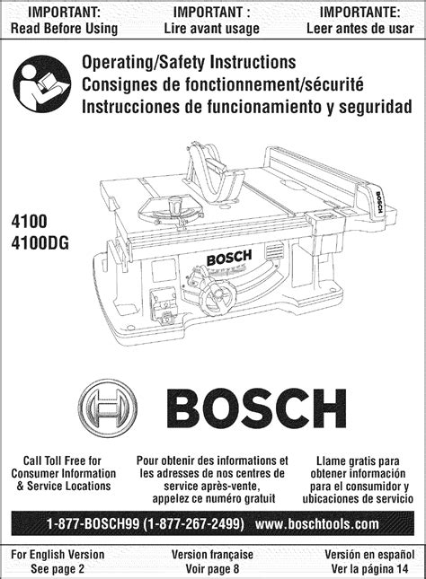 Bosch Table Saw Manual