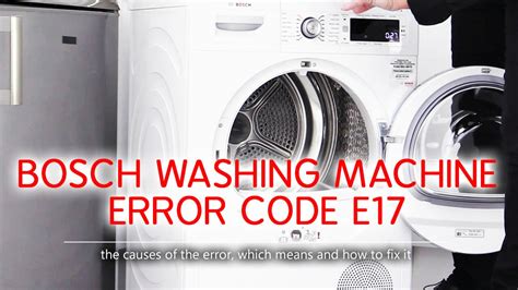 Bosch Washing Machine Code E17